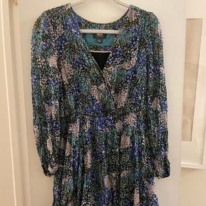 Anthropologie Maeve Black Floral Dress, Small